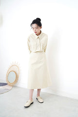 Light beige pockets one piece w/ wrap layering