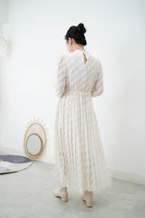 White twill one piece w/ waist string