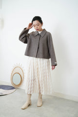 Oatmeal handmade100% wool jacket