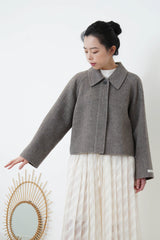 Oatmeal handmade100% wool jacket