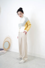 Ivory double pleats trousers