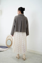 Oatmeal handmade100% wool jacket