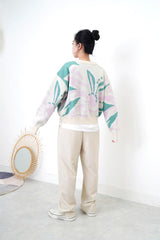 Pink floral pattern sweater