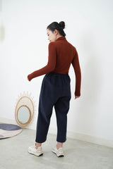Brick red turtle neck inner (wool30%)