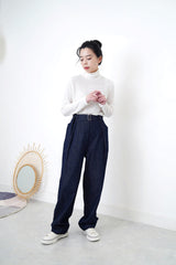 White turtle neck cotton inner