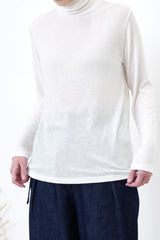 White turtle neck cotton inner
