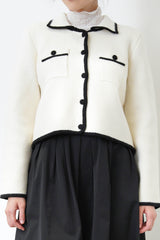 B/W outlined knit cardigan