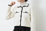 B/W outlined knit cardigan