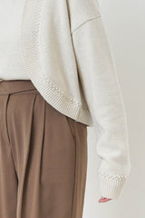 Oatmeal wool cardigan w/ vest set