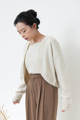 Oatmeal wool cardigan w/ vest set