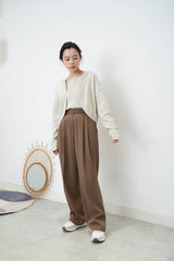 Oatmeal wool cardigan w/ vest set