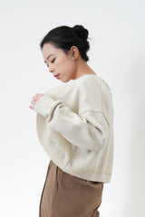 Oatmeal wool cardigan w/ vest set