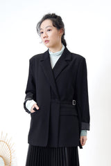 Duo tone stand collar inner in blue