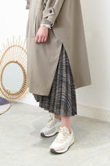 Grey Khaki pocket trench coat