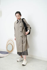 Grey Khaki pocket trench coat