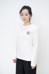 White cotton top w/puppy embroidery