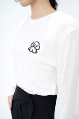 Black cotton top w/ puppy embroidery