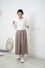 Beige bold pleats skirt