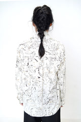 Ivory ink print smooth shirt