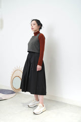 Brick red turtle neck inner (wool30%)