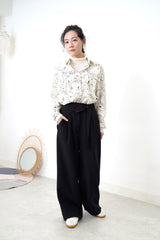 Ivory ink print smooth shirt