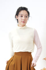 Duo tone stand collar inner in blue