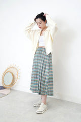 Spring checked skirt in pleats