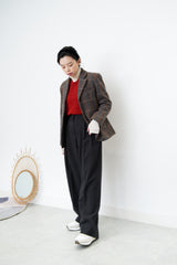 Grey England checked wool blazer