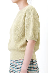 Green tea knit top