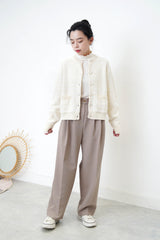 Mocha trousers w/ double buttons