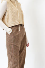 Brown wool checked trousers