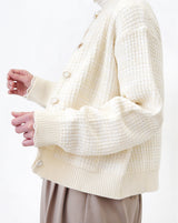 Ivory minimal tweet cardigan