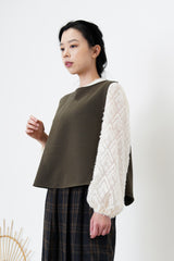 Ivory pattern sheer blouse