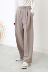 Mocha trousers w/ double buttons