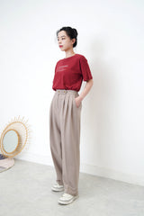 Mocha trousers w/ double buttons