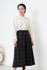 Ivory pattern sheer blouse