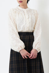 Ivory pattern sheer blouse