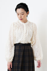 Ivory pattern sheer blouse