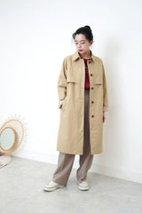 Beige trench coat w/ tie waist detail