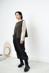 2 ways olive vest w/ open back