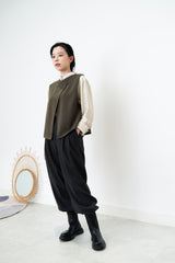 2 ways olive vest w/ open back