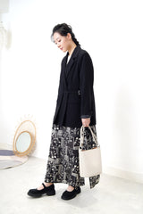 Grey leather bucket bag in 3 ways