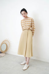 Beige A shape skirt w/ wrap layering