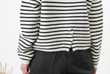 B/W knit sweater w/ detail back