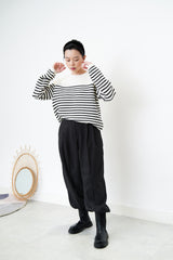 B/W knit sweater w/ detail back
