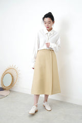 Beige A shape skirt w/ wrap layering