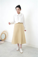 Beige A shape skirt w/ wrap layering