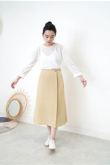 Beige A shape skirt w/ wrap layering