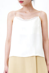 Soft satin cami w/ chiffon detail