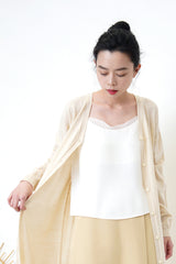Soft satin cami w/ chiffon detail
